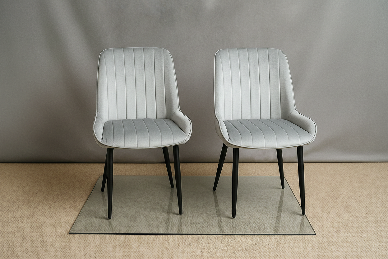 Flannelette Dining Chairs (2 - Pack) – 20.5″ x 22.8″ x 35.4″ – Lacquered Iron Legs DA2758 - with | Sold by Uncle Wiener's Wholesale