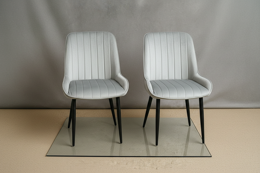 Flannelette Dining Chairs (2 - Pack) – 20.5″ x 22.8″ x 35.4″ – Lacquered Iron Legs DA2758 - with | Sold by Uncle Wiener's Wholesale