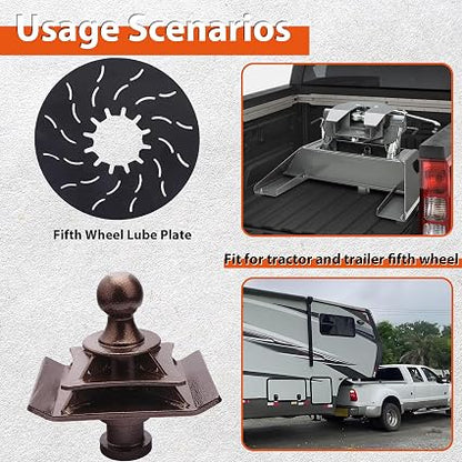 FlexHitch 3 Inch Raised Kingpin to Gooseneck Adapter – 2-5/16 Inch Hitch Ball, Heavy Duty 5th Wheel Trailer Adapter - General Equipment with | Sold by Uncle Wiener's Wholesale