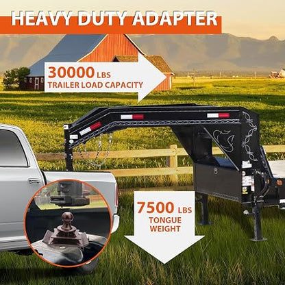 FlexHitch 3 Inch Raised Kingpin to Gooseneck Adapter – 2-5/16 Inch Hitch Ball, Heavy Duty 5th Wheel Trailer Adapter - General Equipment with | Sold by Uncle Wiener's Wholesale