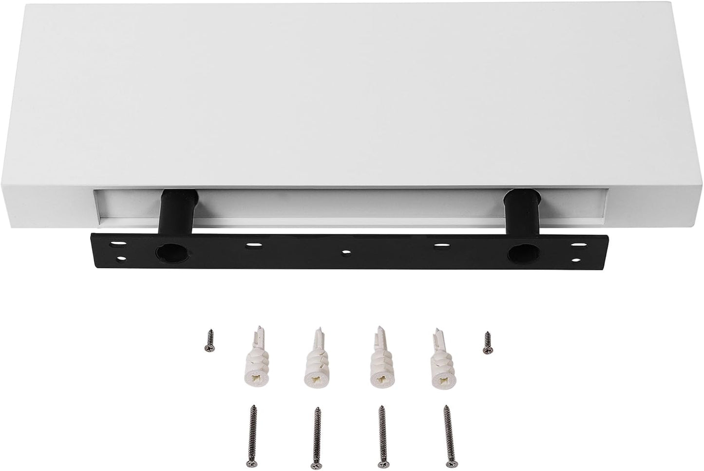 Floating Wall Shelves Set of 2, 15.7 Inch Display Shelves, Decorative Wall Mounted Shelves for Living Room, Bedroom, Bathroom and Kitchen White LWS14WT - with | Sold by Uncle Wiener's Wholesale