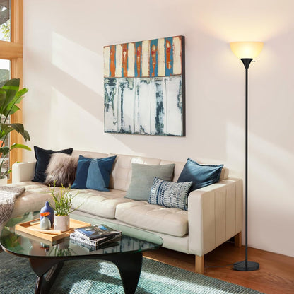 Floor Lamp Tall Standing Light with Bulb Included Black L7242 - with | Sold by Uncle Wiener's Wholesale