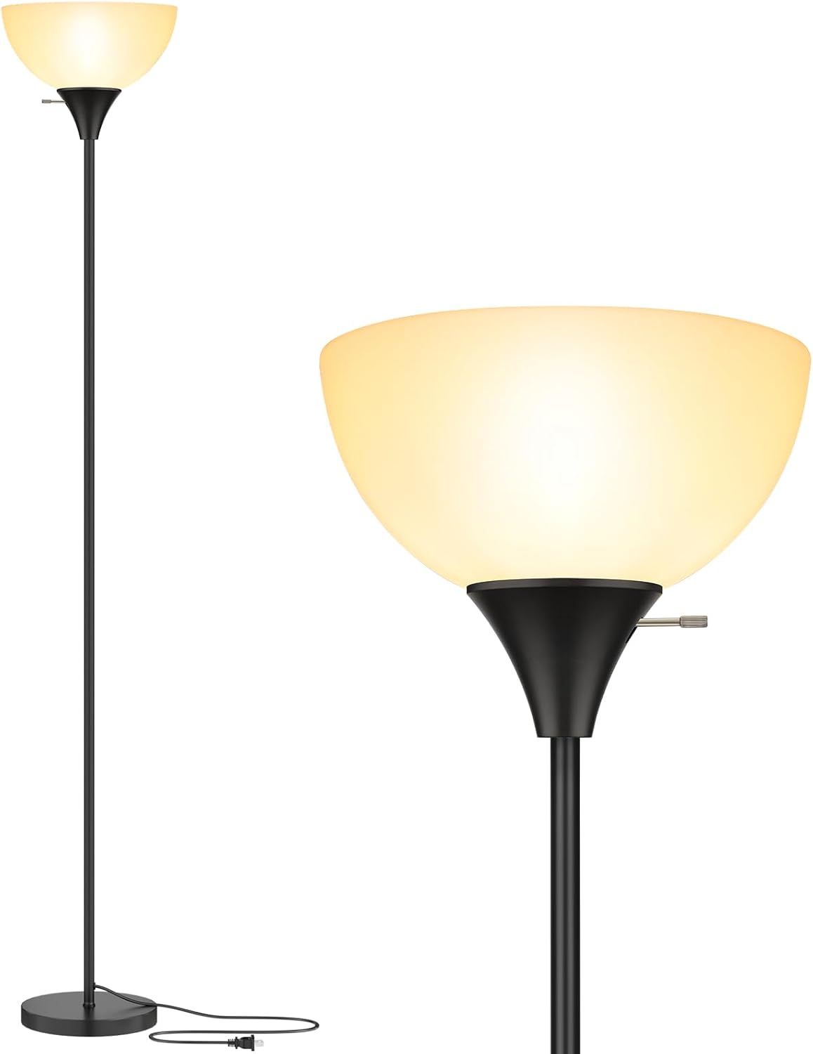 Floor Lamp Tall Standing Light with Bulb Included Black L7242 - with | Sold by Uncle Wiener's Wholesale