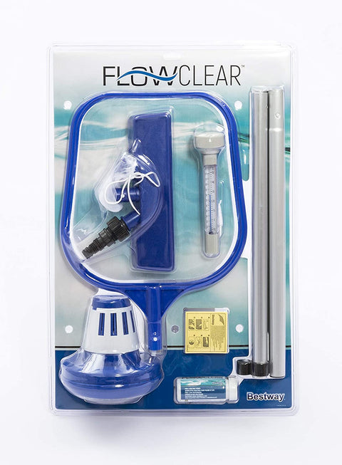 Flow Clear Pool Cleaning Accessories Set – Vacuum, Skimmer & Thermometer 58195 - with | Sold by Uncle Wiener's Wholesale