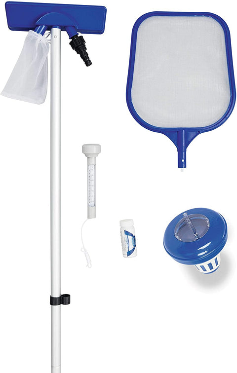 Flow Clear Pool Cleaning Accessories Set – Vacuum, Skimmer & Thermometer 58195 - with | Sold by Uncle Wiener's Wholesale