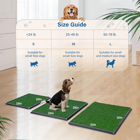 FluffyDream Dog Grass Pad with Tray, 20"x25" Artificial Grass for Dogs Potty Strong Absorbency Dog Grass Pad with Tray, Litter Box Training Pad - with Green | Sold by Uncle Wiener's Wholesale