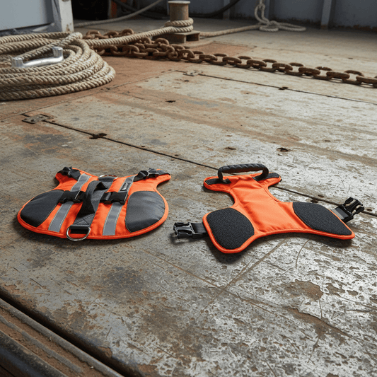 Fluorescent Orange Dog Life Jacket | High-Visibility Pet Safety Vest for Swimming & Boating - Material Handling with Medium 42×42 cm | Sold by Uncle Wiener's Wholesale