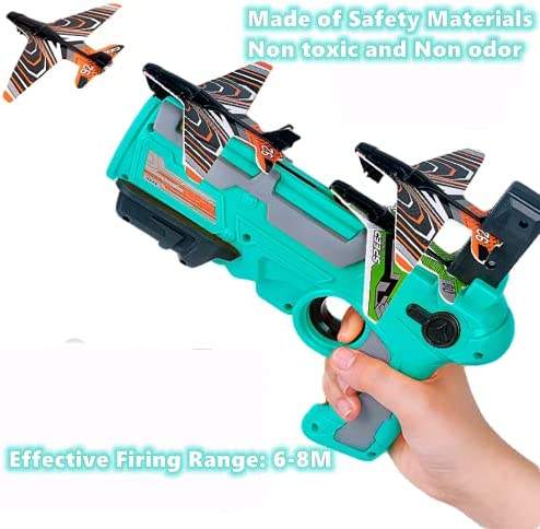 Foam Airplane Launcher Gun Toy with Hand Throw Glider for Kids CPS270890 - with | Sold by Uncle Wiener's Wholesale
