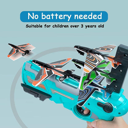 Foam Airplane Launcher Gun Toy with Hand Throw Glider for Kids CPS270890 - with | Sold by Uncle Wiener's Wholesale