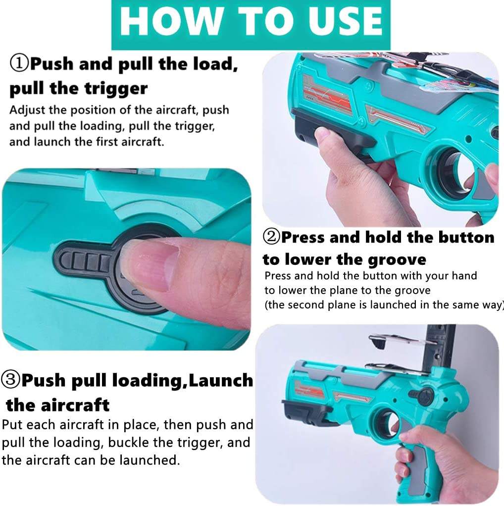 Foam Airplane Launcher Gun Toy with Hand Throw Glider for Kids CPS270890 - with | Sold by Uncle Wiener's Wholesale
