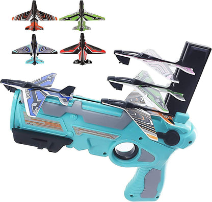 Foam Airplane Launcher Gun Toy with Hand Throw Glider for Kids CPS270890 - with | Sold by Uncle Wiener's Wholesale