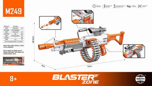 Foam Dart Blaster Toy Guns – Nerf Style Battery & Soft Shot Dart Guns for Kids (Multiple Models) - with Battery Operated Foam Dart Blaster – Orange & Silver | Sold by Uncle Wiener's Wholesale