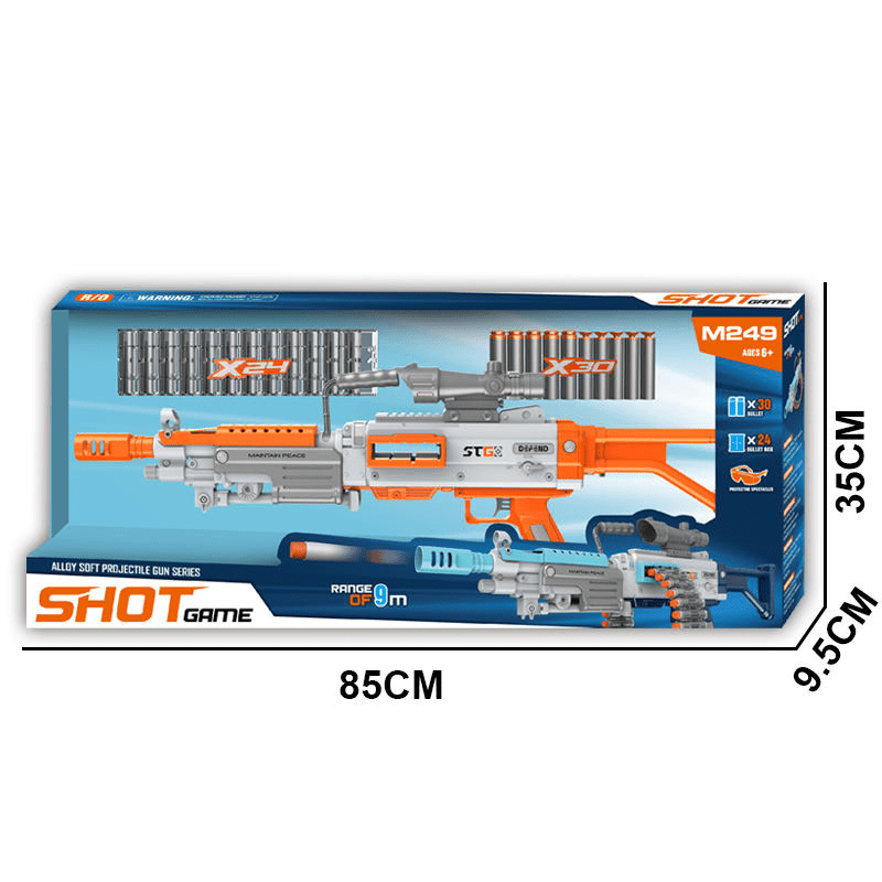 Foam Dart Blaster Toy Guns – Nerf Style Battery & Soft Shot Dart Guns for Kids (Multiple Models) - with Battery Operated Foam Dart Blaster – Orange & Silver | Sold by Uncle Wiener's Wholesale