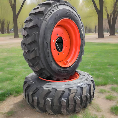 Foam-Filled Skid Steer Tire and Rim Assembly for Bobcat
12x16.5 No-Flat Heavy-Duty Skid Steer Wheel Set
Orange Rim Polyurethane Foam Skid Steer Tires