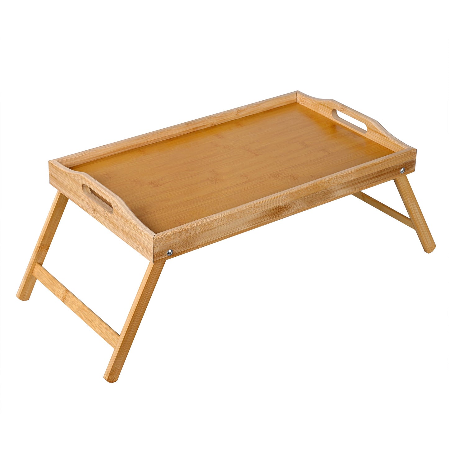 Foldable Bamboo Bed Tray Table 23.6" x 11.8" Breakfast Serving Tray with Legs AMBKT50 - with | Sold by Uncle Wiener's Wholesale