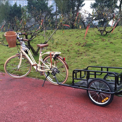 Foldable Bicycle Cargo Trailer Cart – Heavy - Duty 16" Wheel Utility Wagon for Bikes, Groceries & Camping Gear TC3005 - with | Sold by Uncle Wiener's Wholesale