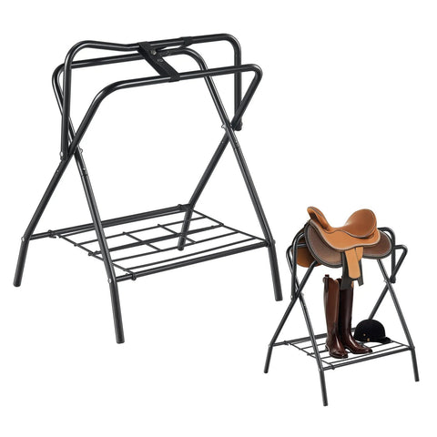 Foldable Carbon Steel Horse Saddle Rack for Western & English Saddles SR09351 - with | Sold by Uncle Wiener's Wholesale