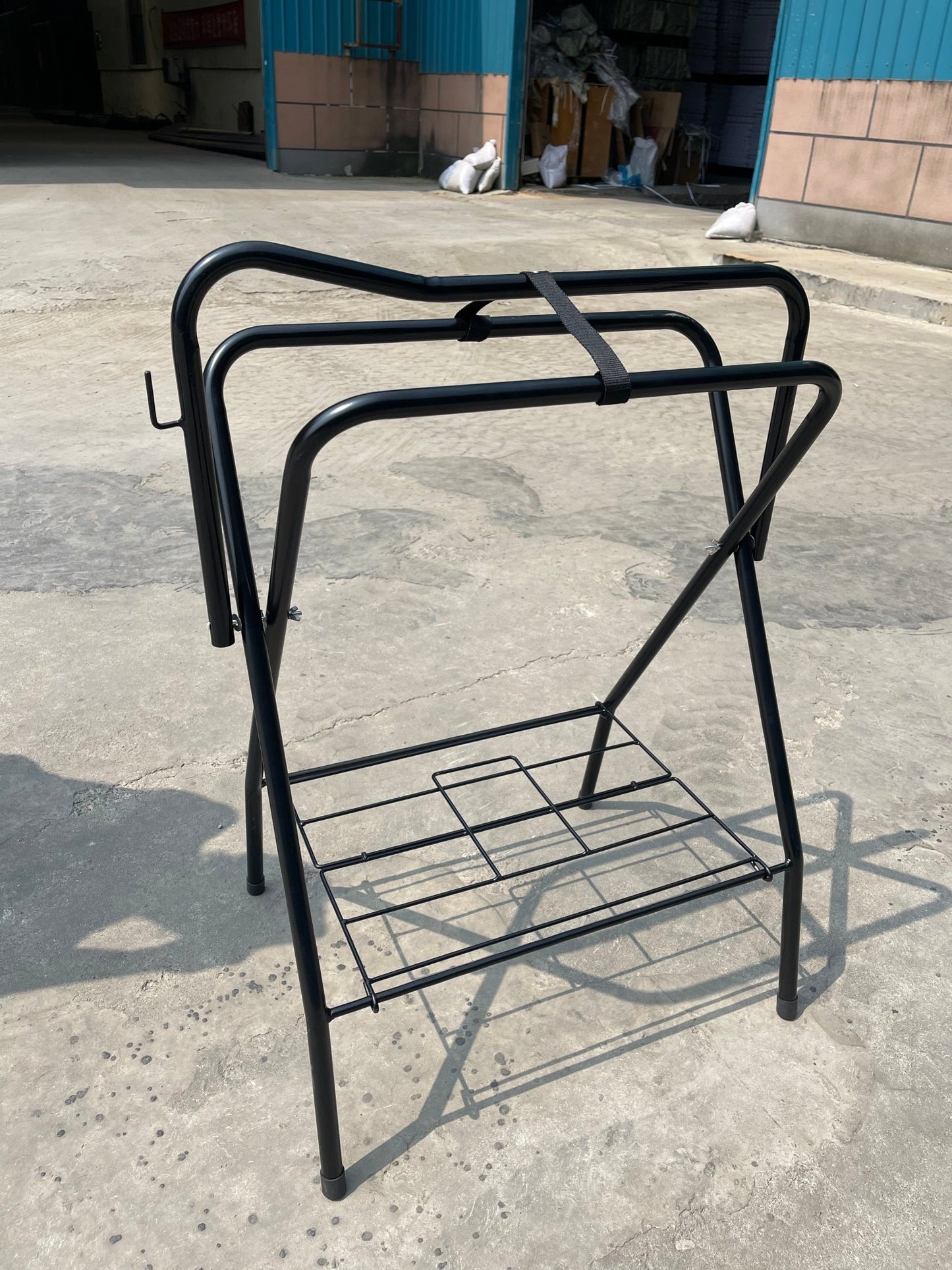 Foldable Carbon Steel Horse Saddle Rack for Western & English Saddles SR09351 - with | Sold by Uncle Wiener's Wholesale