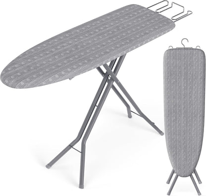 Foldable Ironing Board with Adjustable Height, Ironing Board with Iron Rest, Hook and 4 Layer Cover 43 Inch Dove Gray LLB001G01 - with | Sold by Uncle Wiener's Wholesale