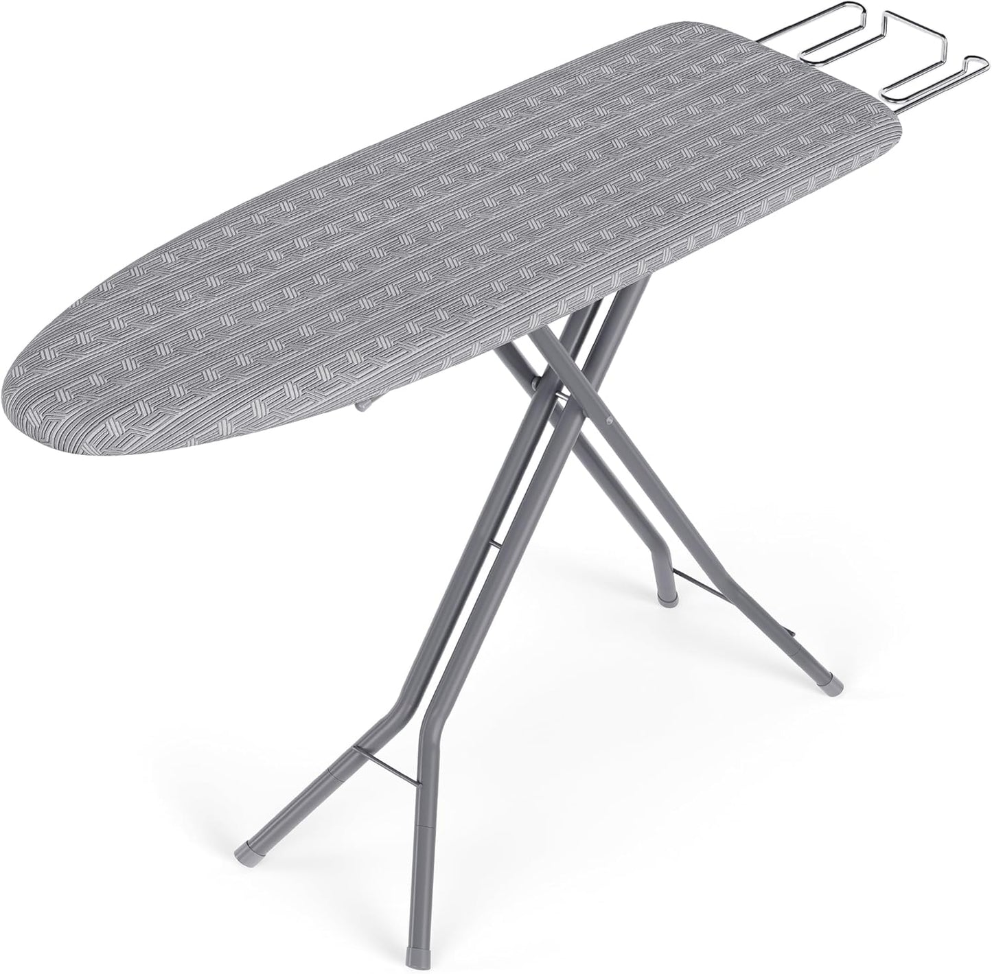 Foldable Ironing Board with Adjustable Height, Ironing Board with Iron Rest, Hook and 4 Layer Cover 43 Inch Dove Gray LLB001G01 - with | Sold by Uncle Wiener's Wholesale