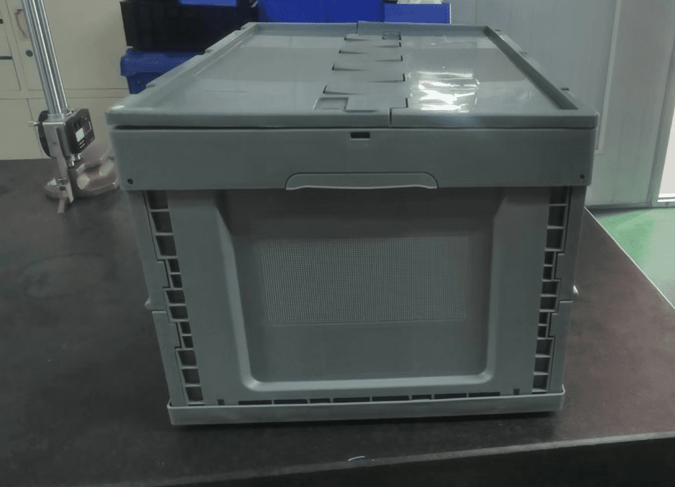Foldable Plastic Storage Crate 23.6" × 15.7" × 12.6" – Collapsible Stackable Utility Bin FPC2432 - with | Sold by Uncle Wiener's Wholesale