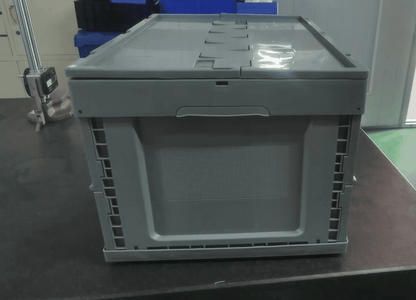 Foldable Plastic Storage Crate 23.6" × 15.7" × 12.6" – Collapsible Stackable Utility Bin FPC2432 - with | Sold by Uncle Wiener's Wholesale
