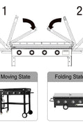 FOLDABLE PROPANE GRIDDLES - with QUAD BURNER 36" GRIDDLE | Sold by Uncle Wiener's Wholesale