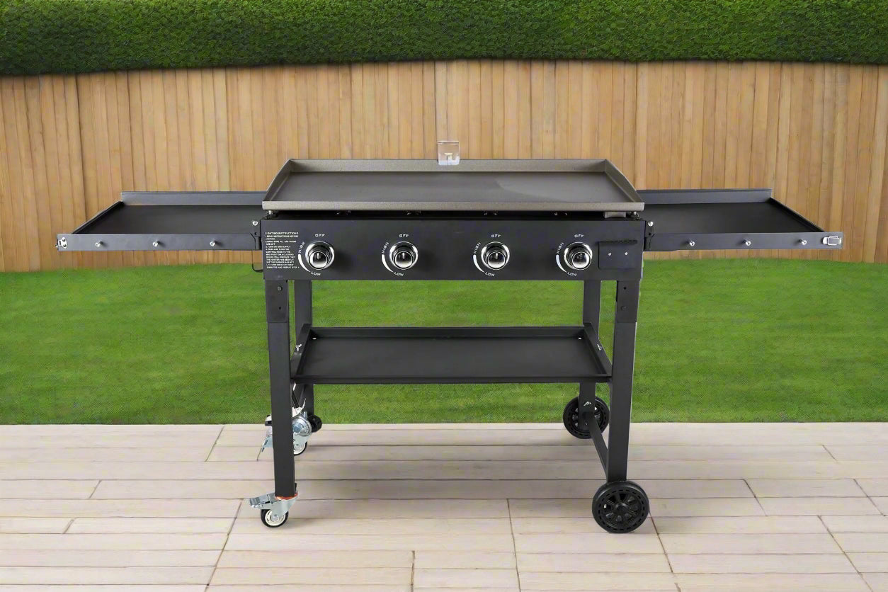 FOLDABLE PROPANE GRIDDLES - with QUAD BURNER 36" GRIDDLE | Sold by Uncle Wiener's Wholesale