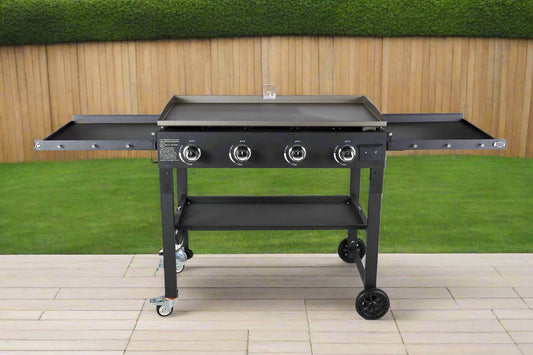 FOLDABLE PROPANE GRIDDLES - with QUAD BURNER 36" GRIDDLE | Sold by Uncle Wiener's Wholesale