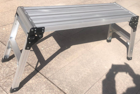 Folding Aluminum Work Platform – Adjustable Height, Heavy - Duty Step Ladder XCT402 - with | Sold by Uncle Wiener's Wholesale