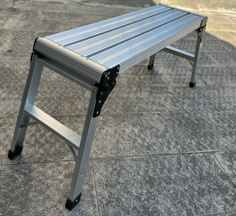 Folding Aluminum Work Platform – Adjustable Height, Heavy - Duty Step Ladder XCT402 - with | Sold by Uncle Wiener's Wholesale