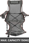 Folding Camping Chair with Adjustable Footrest – Breathable Mesh & Cup Holder – 330lbs Capacity – 1228804 - with | Sold by Uncle Wiener's Wholesale
