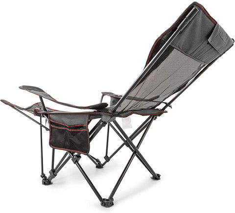 Folding Camping Chair with Adjustable Footrest – Breathable Mesh & Cup Holder – 330lbs Capacity – 1228804 - with | Sold by Uncle Wiener's Wholesale