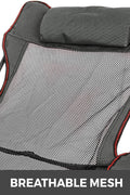 Folding Camping Chair with Adjustable Footrest – Breathable Mesh & Cup Holder – 330lbs Capacity – 1228804 - with | Sold by Uncle Wiener's Wholesale