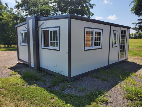 Folding Container House – Portable 19FT & 16.5FT Off - Grid Office, Cabin or Tiny Home - Folding Container Home / Portable Office Cabin with 16.5 FT X 20 FT | Sold by Uncle Wiener's Wholesale