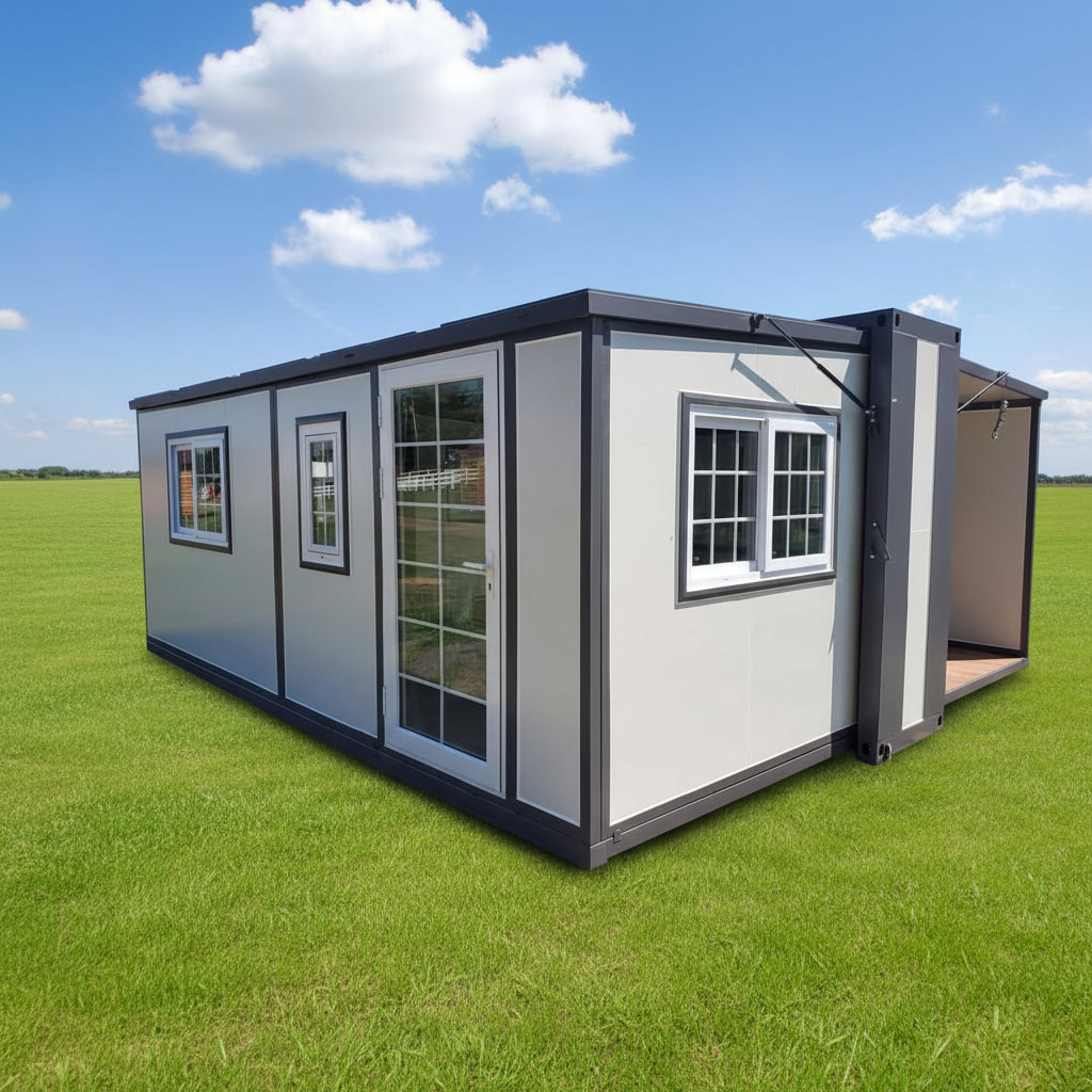 Folding Insulated Container House – Portable 19FT x 20FT Off-Grid