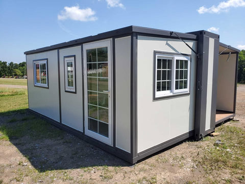 Folding Container House – Portable 19FT & 16.5FT Off - Grid Office, Cabin or Tiny Home - Folding Container Home / Portable Office Cabin with 16.5 FT X 20 FT | Sold by Uncle Wiener's Wholesale