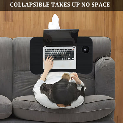 Folding Laptop Table for Bed & Sofa with Cup Holder – Portable Breakfast Tray, Laptop Bed Desk, Steel Legs, Black AMMBT64 - with | Sold by Uncle Wiener's Wholesale