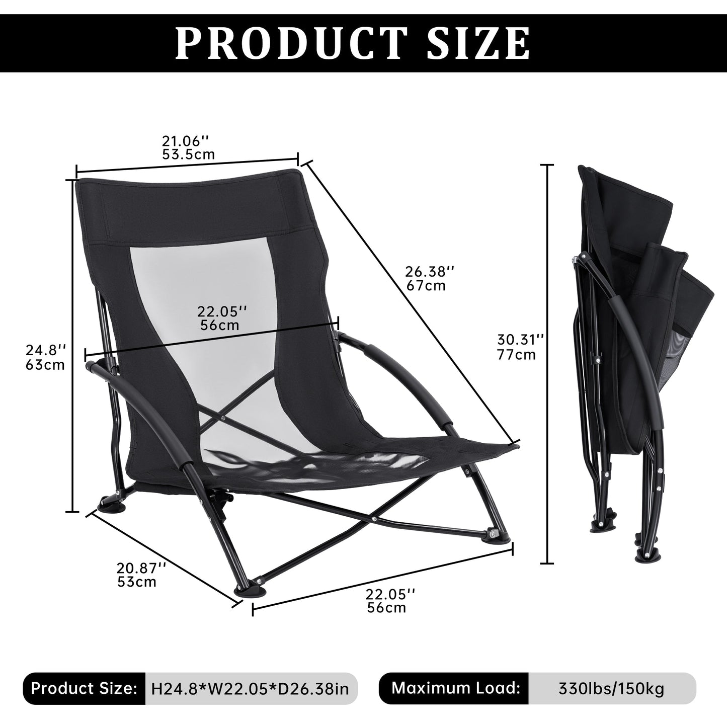 Folding Outdoor Camping Chair Lightweight Portable Mesh Lounge Chair AMBC1111 - with | Sold by Uncle Wiener's Wholesale