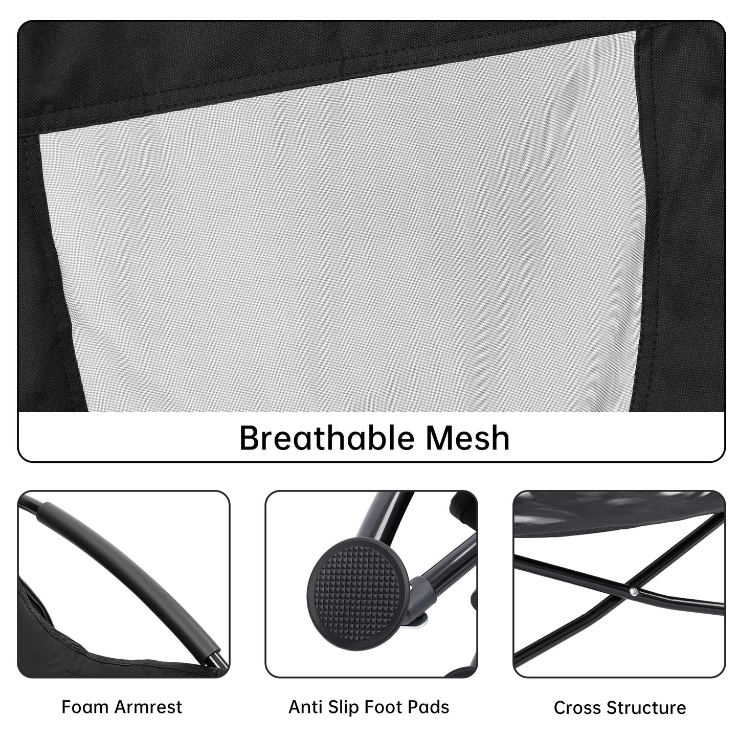 Folding Outdoor Camping Chair Lightweight Portable Mesh Lounge Chair AMBC1111 - with | Sold by Uncle Wiener's Wholesale