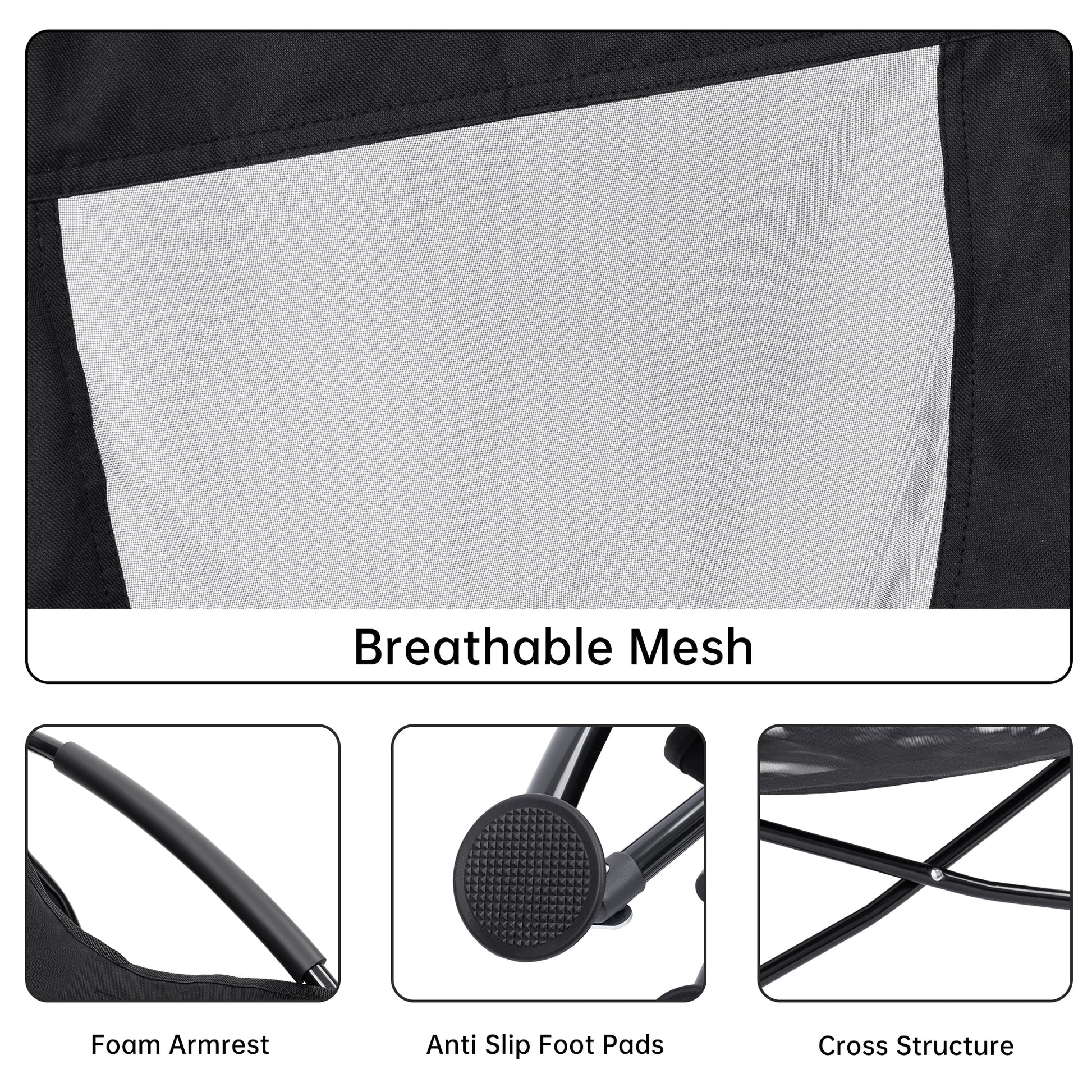 Folding Outdoor Camping Chair Lightweight Portable Mesh Lounge Chair AMBC1111 - with | Sold by Uncle Wiener's Wholesale