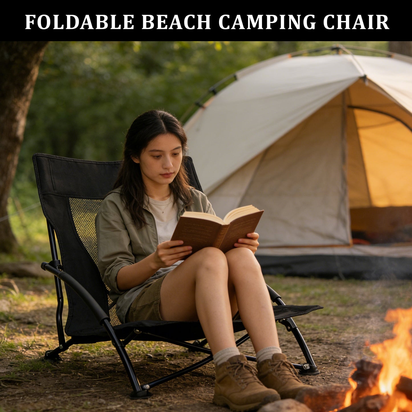Folding Outdoor Camping Chair Lightweight Portable Mesh Lounge Chair AMBC1111 - with | Sold by Uncle Wiener's Wholesale
