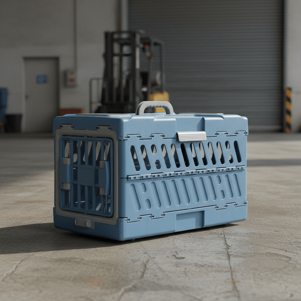 Folding Plastic Pet Carrier | Airline-Approved Crate for Small & Large Pets - General Equipment with SMALL YELLOW 18.9″X11.8″X12.5″ | Sold by Uncle Wiener's Wholesale