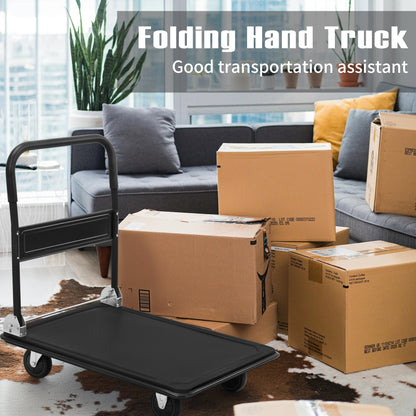 Folding Steel Platform Cart 660 lb Capacity Heavy Duty Warehouse Dolly AMMPC300 - with | Sold by Uncle Wiener's Wholesale