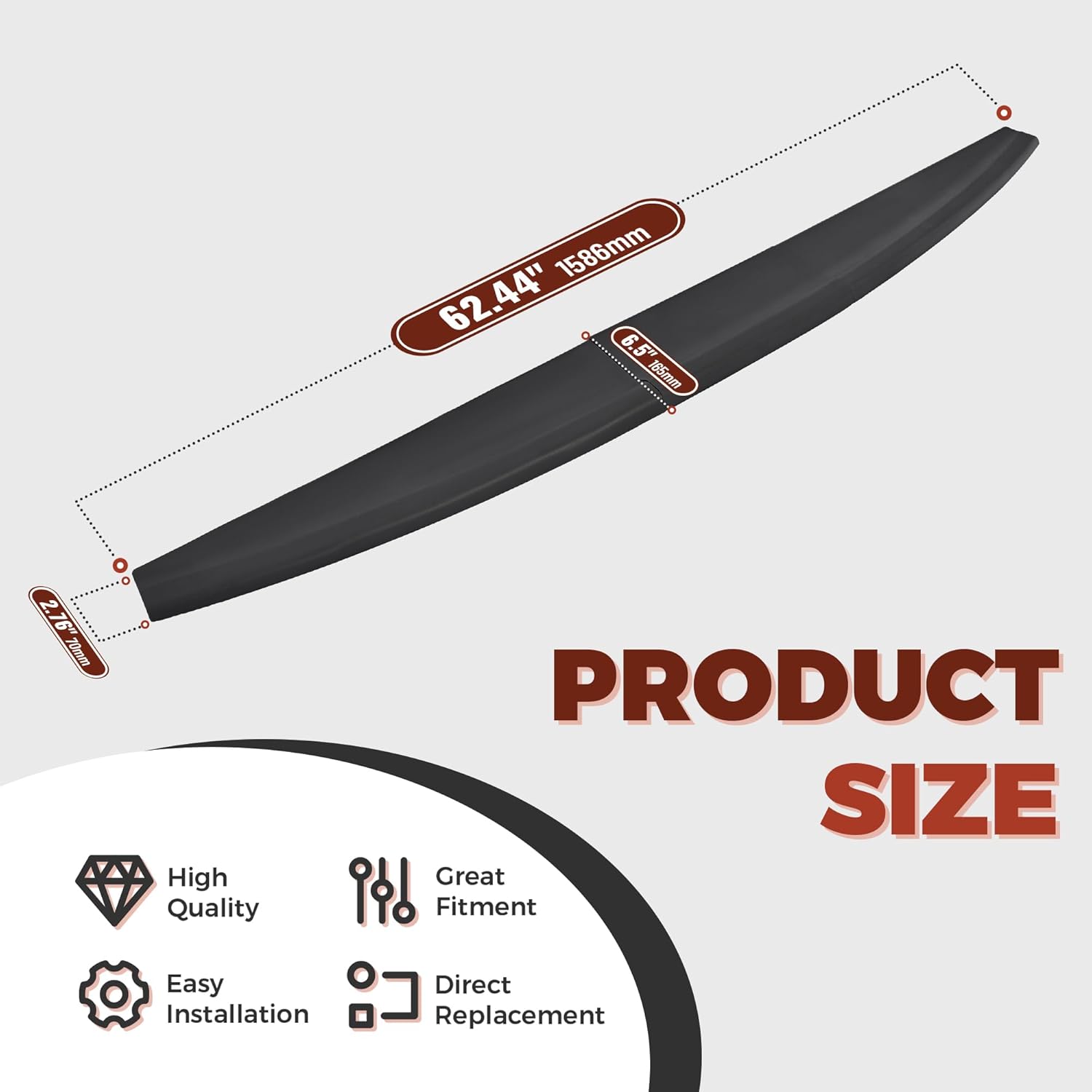For Dodge Ram 1500 2500 2009 - 2019 Tailgate Cover Molding Top Cap Protector Spoiler LYAP236S - with | Sold by Uncle Wiener's Wholesale