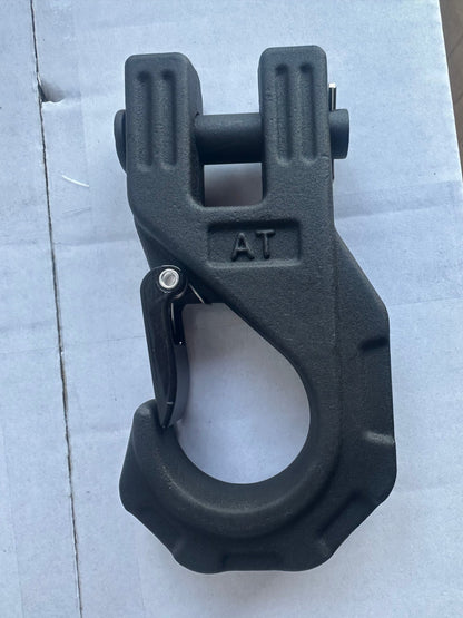 Forged Alloy Steel Winch Hook, Black Painted, 45,000 lb Rating WR45000 - with | Sold by Uncle Wiener's Wholesale