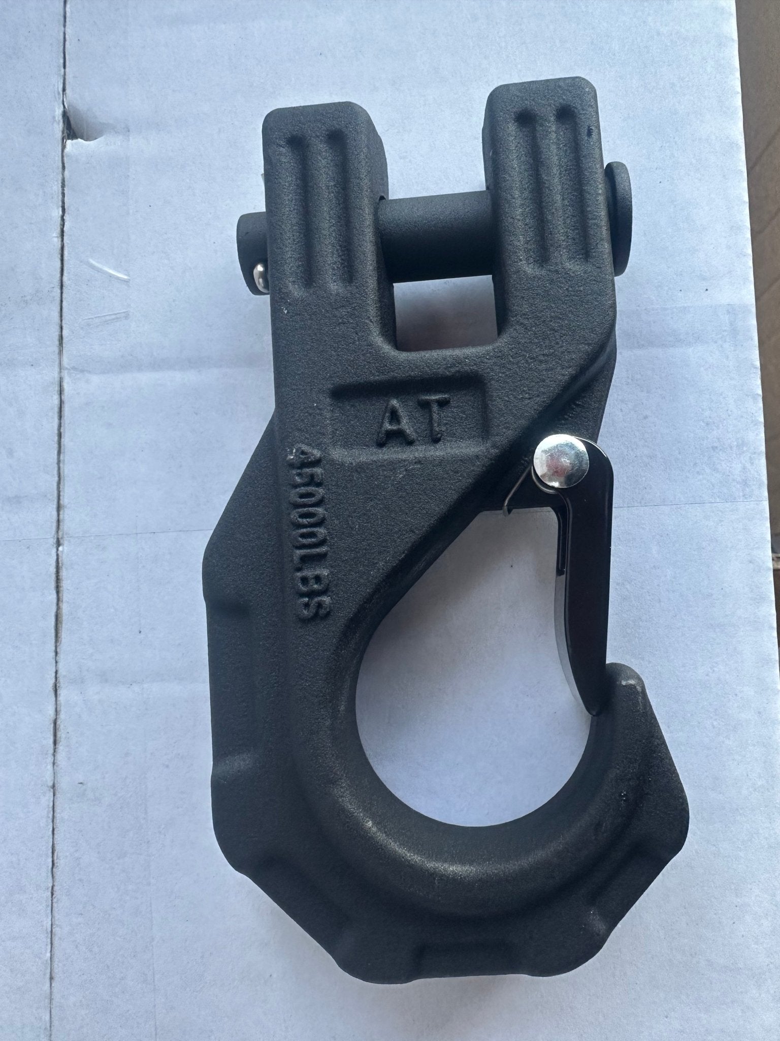 Forged Alloy Steel Winch Hook, Black Painted, 45,000 lb Rating WR45000 - with | Sold by Uncle Wiener's Wholesale