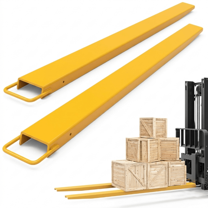 Forklift & Skid Steer Fork Extensions – Heavy - Duty Steel Slip - On Attachments for 4" & 5" Forks - Skid Steer Attachments with 72" x 5" | Sold by Uncle Wiener's Wholesale