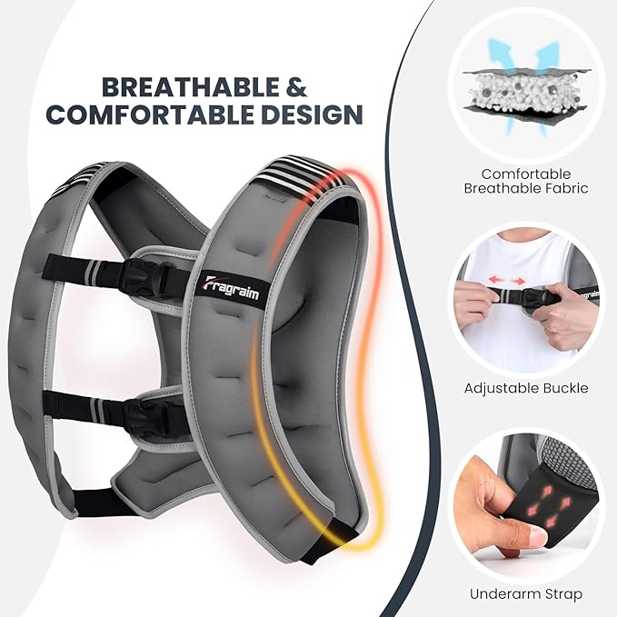 Fragraim 22lb Weighted Vest for Men and Women with Reflective Stripes and Phone Pouch - with | Sold by Uncle Wiener's Wholesale