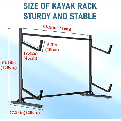 Freestanding 2 - Kayak & Canoe Storage Stand with Paddle Board Rack – 180 LBS Capacity LDKS2X180 - with | Sold by Uncle Wiener's Wholesale